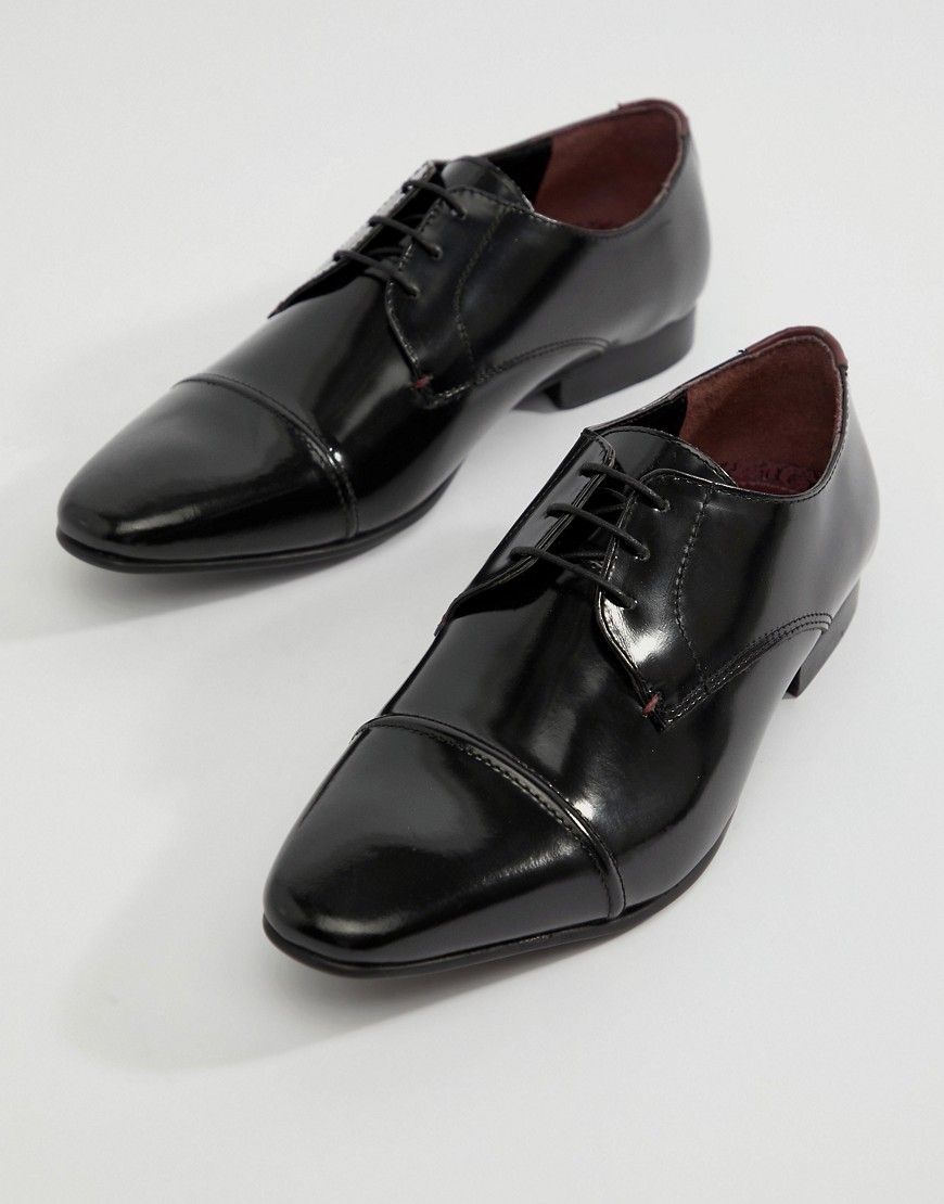Walk London city sko med tåsnude og snørebånd i sort
