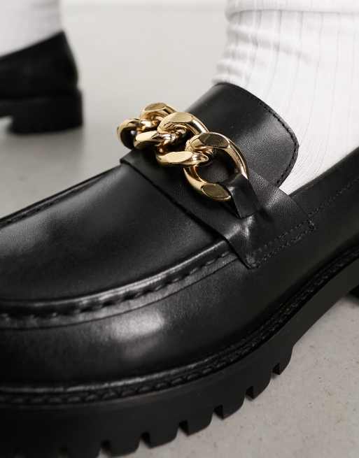 Chunky Chain Black Chain Loafers Walk London Clara Chain Loafers