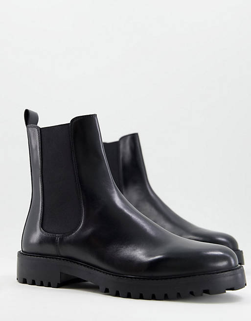 Walk London cole high chelsea boots in black
