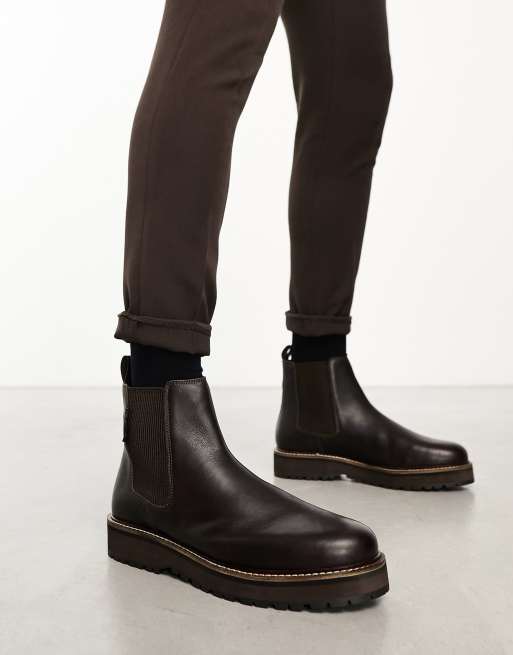 Walk London - Connery - Chelsea boots in bruin leer