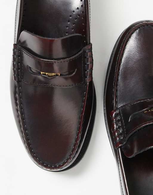 Walk London – Dalston – Ciemnobordowe loafersy penny , 3 z 5