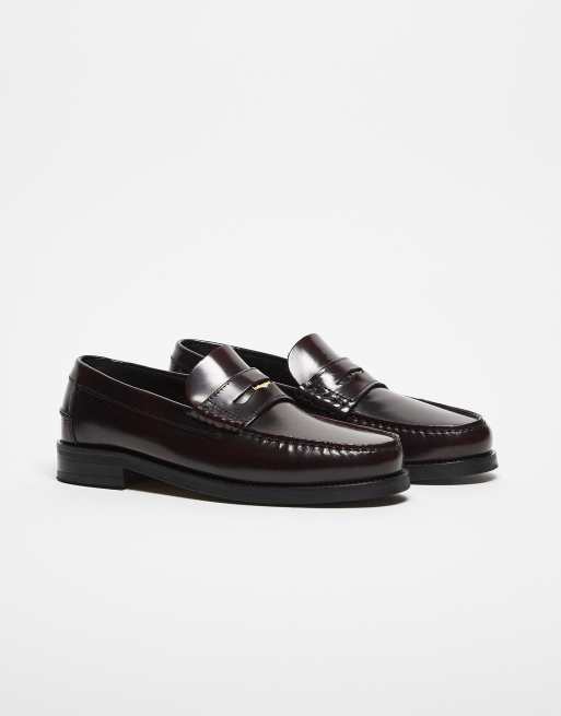 Walk London – Dalston – Ciemnobordowe loafersy penny , 4 z 5
