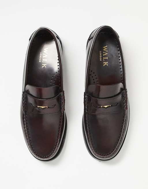 Walk London – Dalston – Ciemnobordowe loafersy penny , 5 z 5