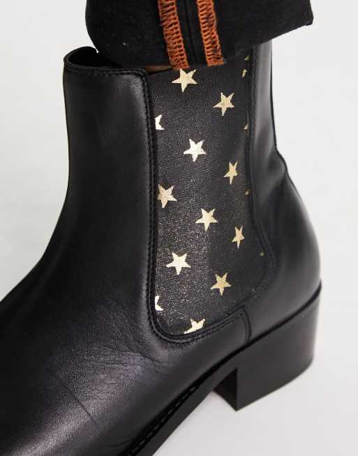 Walk London dalston cuban heeled chelsea boots with stars , 3 of 4