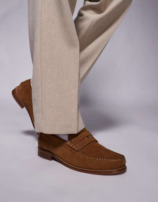 Walk London - Dalston - Mocassini college in camoscio color cuoio, 4 di 4