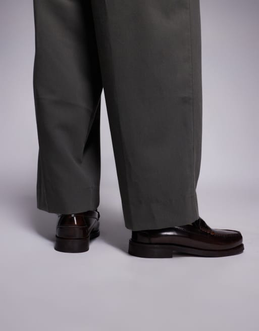 Walk London - Dalston - Mocassini college marroni in pelle liscia, 3 di 4
