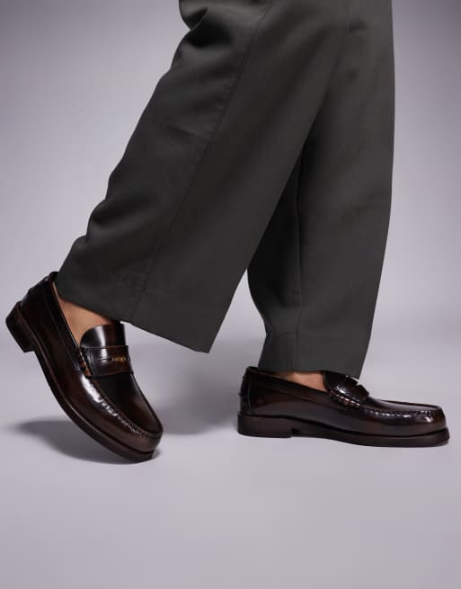 Walk London - Dalston - Mocassini college marroni in pelle liscia, 4 di 4
