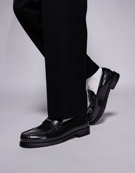 Walk London Dalston penny loafer in black smooth leather - view 1