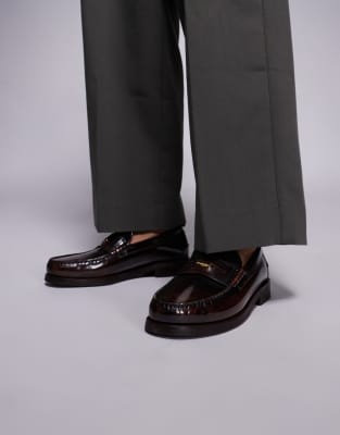 Walk London Brooklyn Penny loafers in brown leather