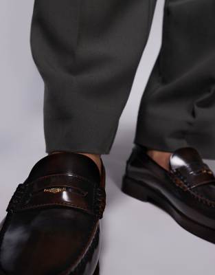Walk London Dalston Penny Loafers In Brown