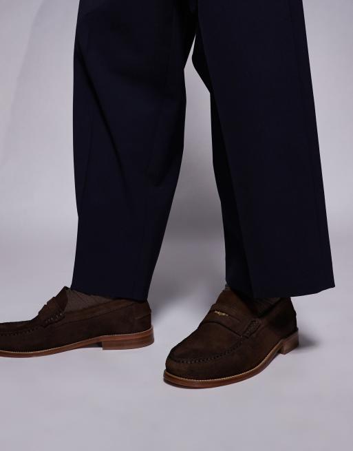 Walk London Dalston penny loafers in brown suede, 2 of 4