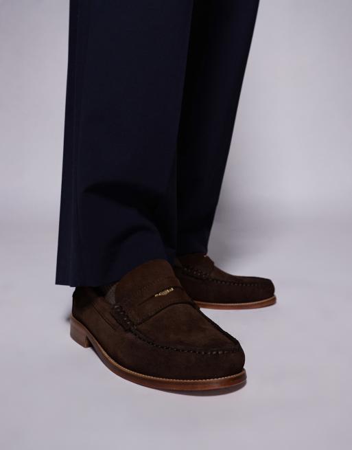 Walk London Dalston penny loafers in brown suede, 4 of 4
