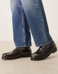 [WALK LONDON] Walk London Dalston Penny loafers in deep burgundy-Red 46 Deep burgundy