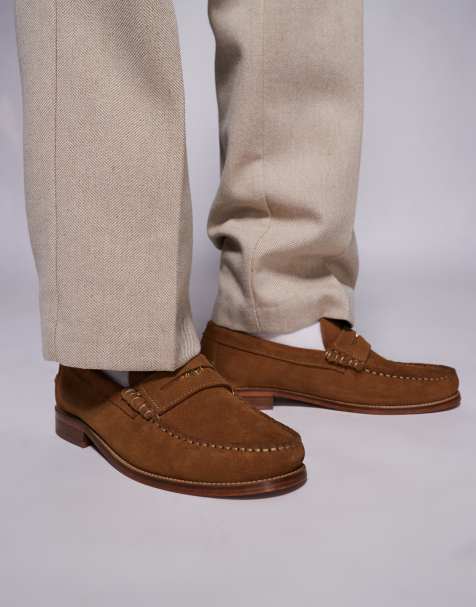 Walk London - Dalston - Penny loafers van suède in lichtbruin - view 1