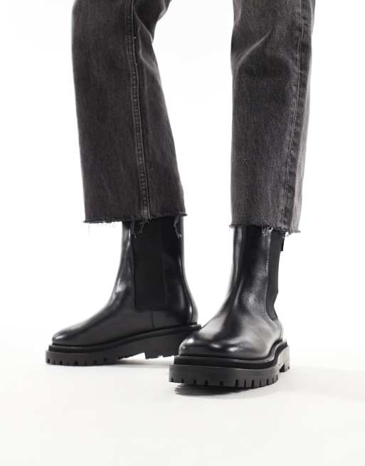 Walk London - Dana - Bottines Chelsea en cuir - Noir