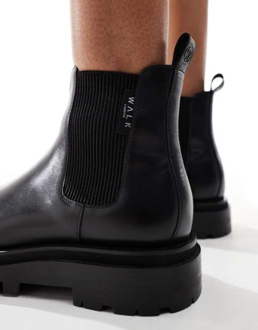Walk London - Dana - Bottines Chelsea hautes en cuir - Noir, 3 de 4