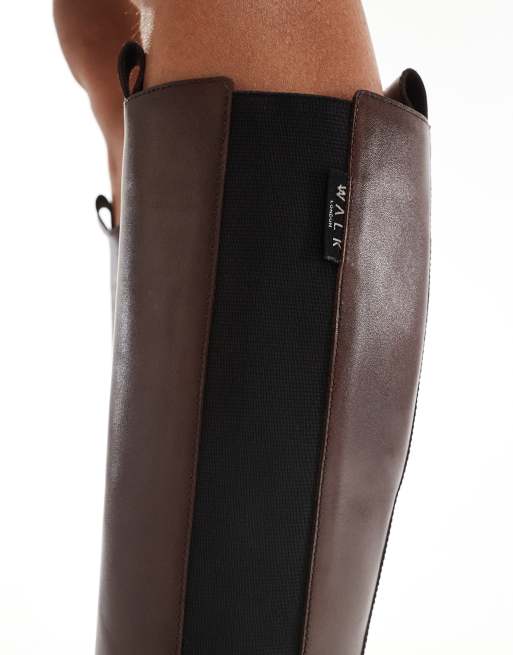 Walk London – Dana – Bruna höga chelseaboots i läder, 4 av 4