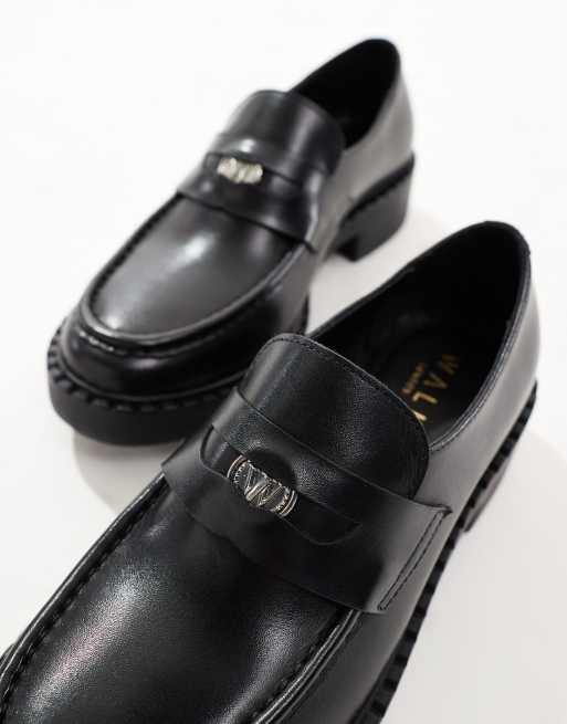 Walk London – Dolly – Czarne skórzane loafersy penny, 3 z 4
