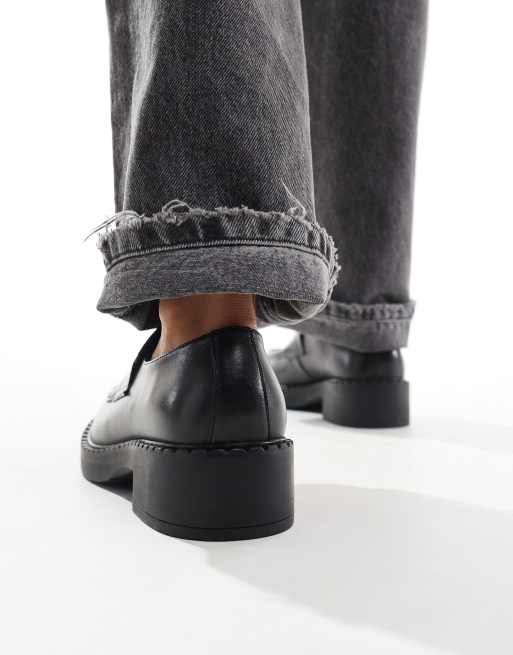Walk London – Dolly – Czarne skórzane loafersy penny, 4 z 4