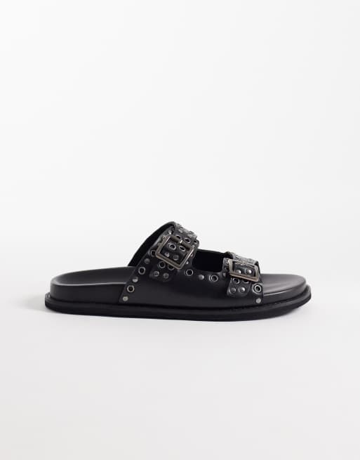 Walk London - Dolly - Leren sandalen in zwart, 2 van 4