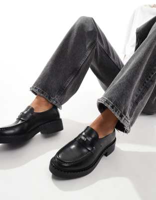 WALK LONDON - Dolly - Penny-Loafer in Schwarz aus Leder