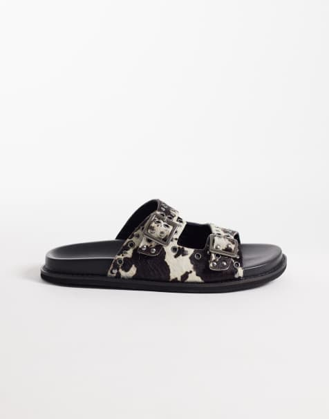 Walk London Dolly sandals in cow print - view 1