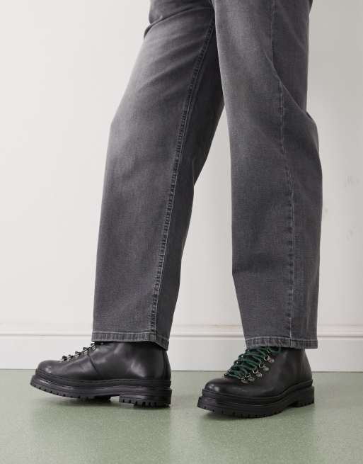Walk London eagle hiker boots in black 