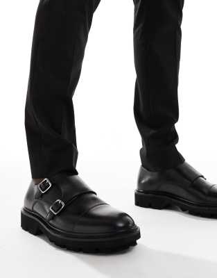 Felix monk shoes in black leather