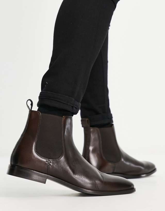 Walk London florence chelsea boots in brown leather