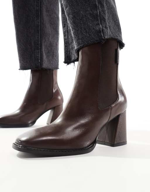 Walk London Frankie boot in brown leather