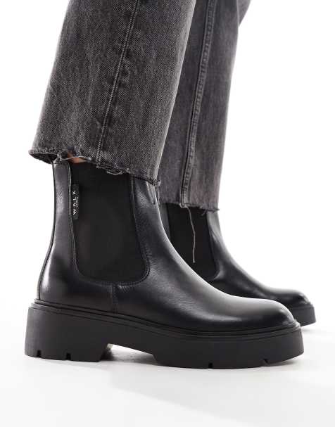 Walk London Gail chelsea boot in black leather - view 1