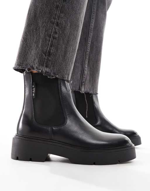 Walk London – Gail – Svarta chelseaboots i läder