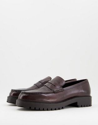 Walk London gambit embossed chunky loafers in tan - ASOS Price Checker