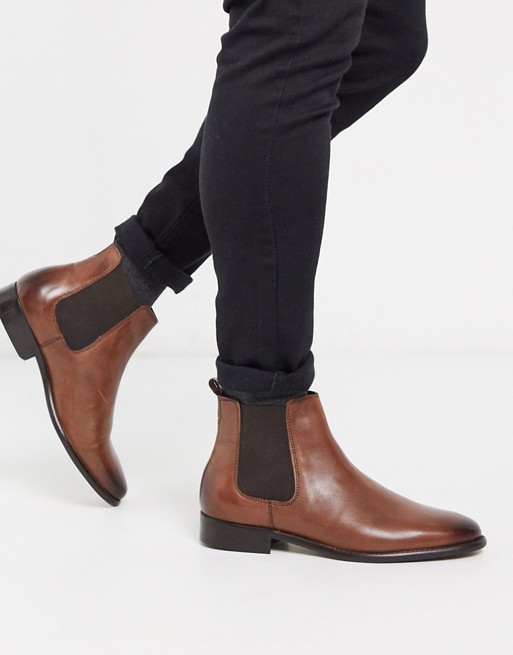 Walk London harrington chelsea boots in brown leather