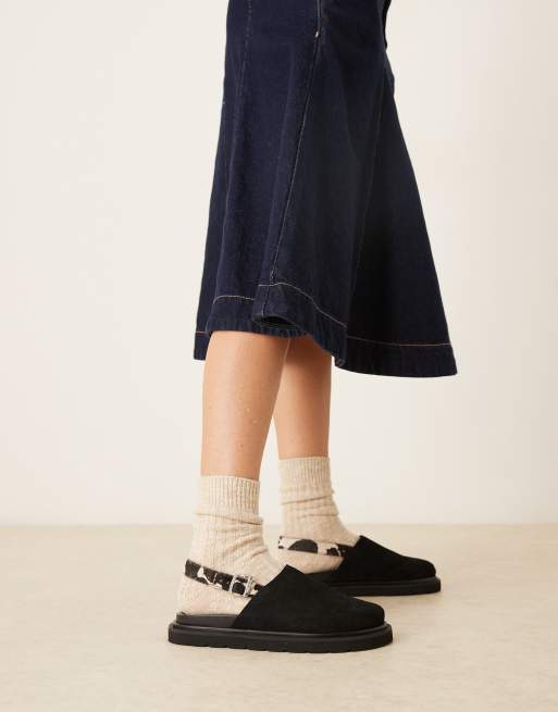 Walk London Holly backstrap mule in black suede, 4 of 4