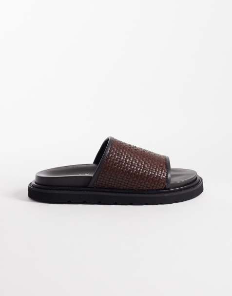 Walk London - Holly - Claquettes en cuir tressé - Marron - view 1