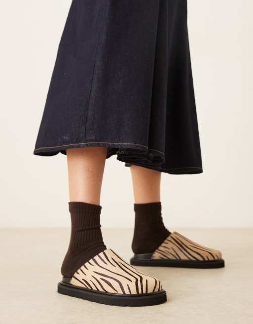 Walk London Holly mule in zebra print, 4 of 4