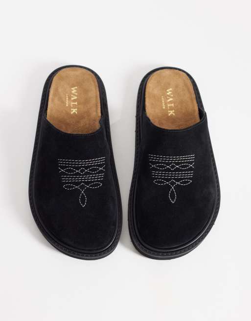Walk London - Holly - Sabot neri in camoscio stile western, 2 di 4