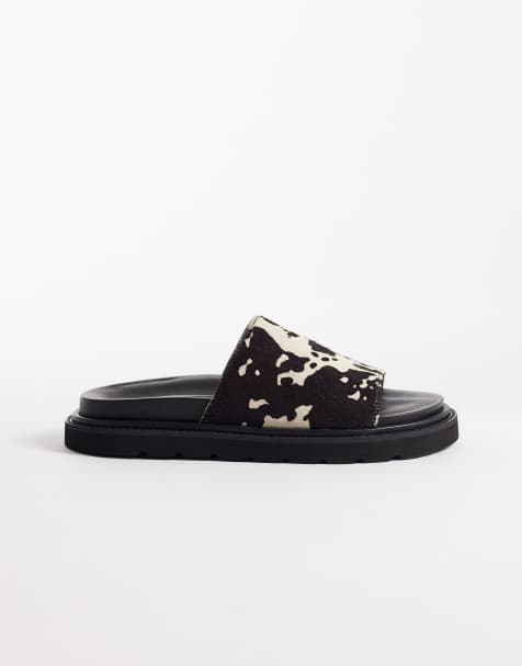 Walk London Holly slider in cow print - view 1