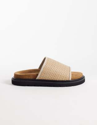  Holly slider in off white woven leather