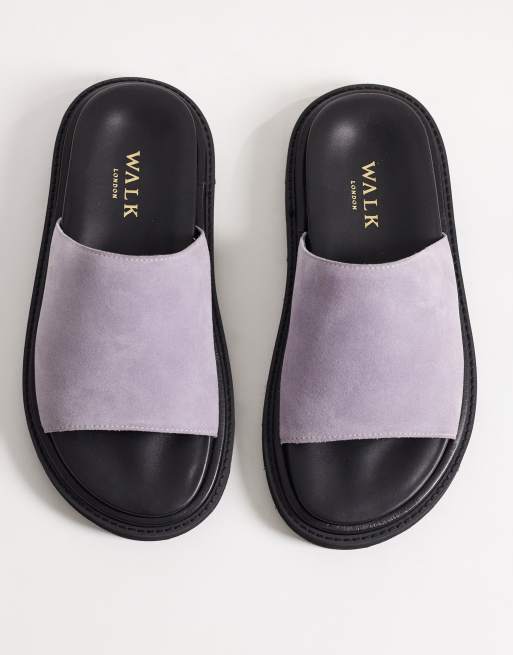 Walk London Holly slider in purple suede, 2 of 4