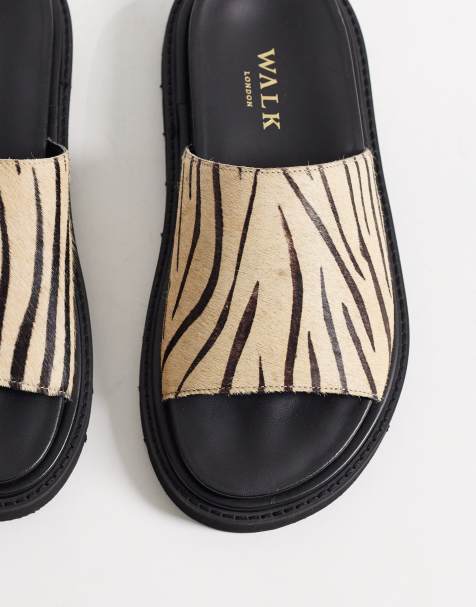 Walk London Holly slider in zebra print - view 1