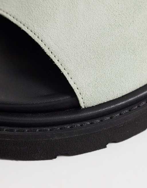 Walk London Holly slides in mint suede, 4 of 4