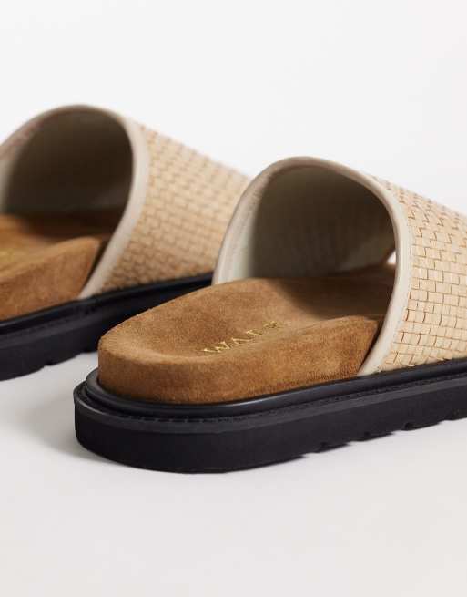 Walk London - Holly - Slippers van geweven leer in gebroken wit, 3 van 4