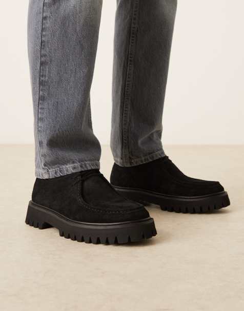 Walk London Hopper apron shoe in black suede - view 1
