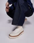 [WALK LONDON] Walk London Hopper saddle loafers in off white grain leather 43 White