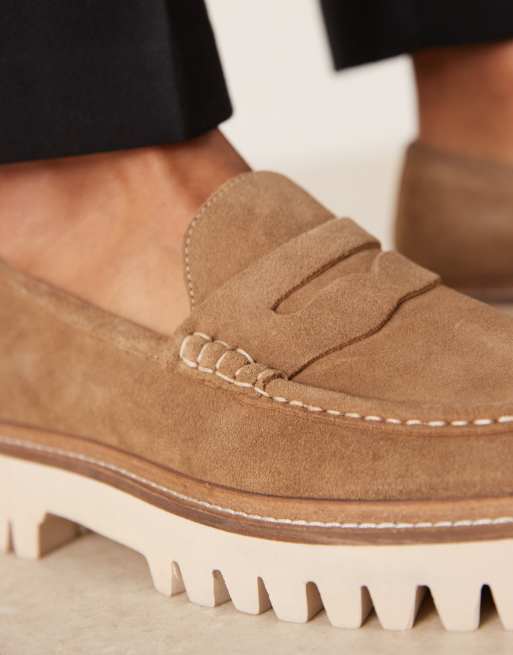 Walk London Hopper saddle loafers in tan suede, 3 of 4