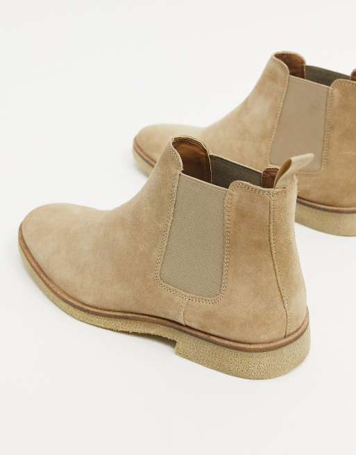 Boots daim beige new arrivals