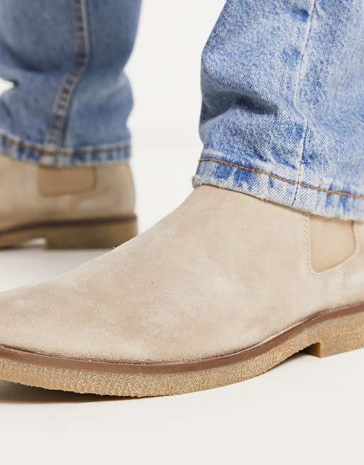 Chelsea boots sand suede fashion