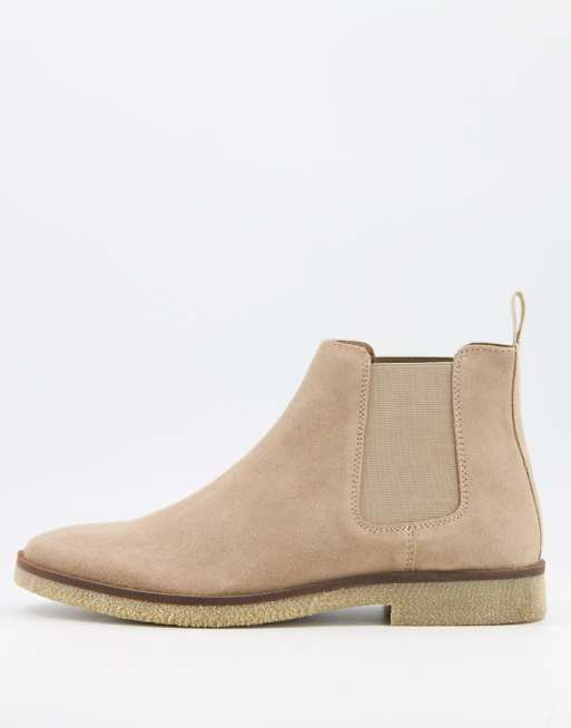 Chelsea boots hot sale beige suede